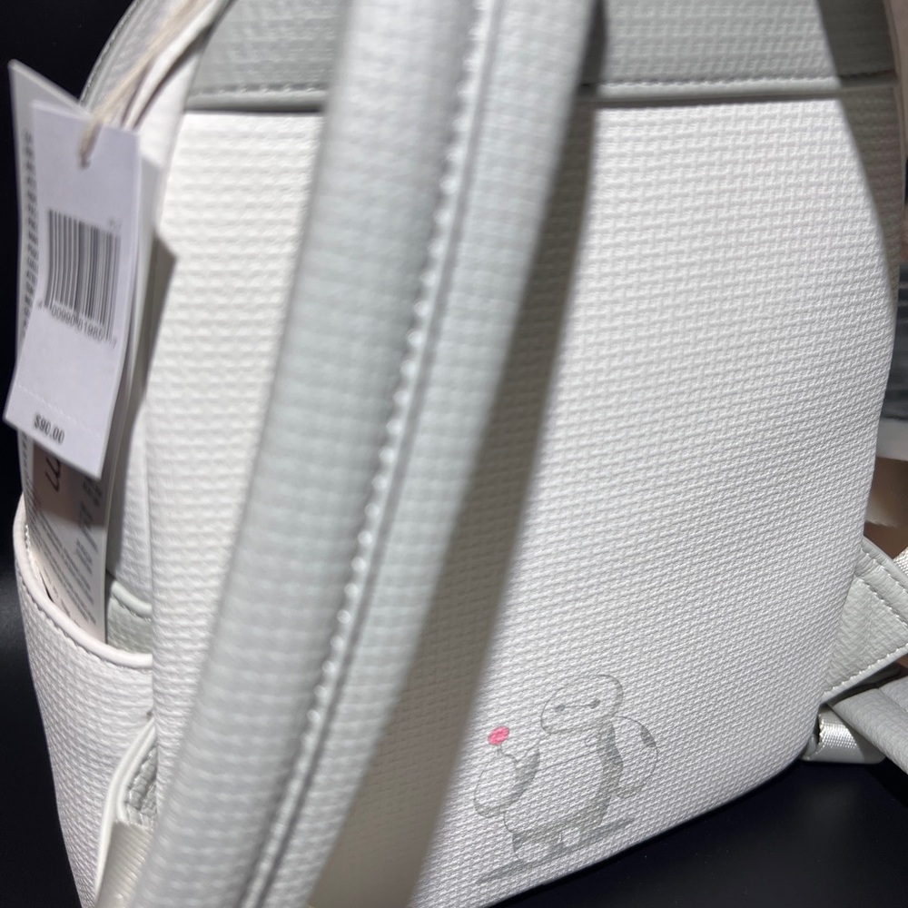 Loungefly BayMax SET: White and Light Gray mini Backpack with matching Headband - Picture 7 of 16